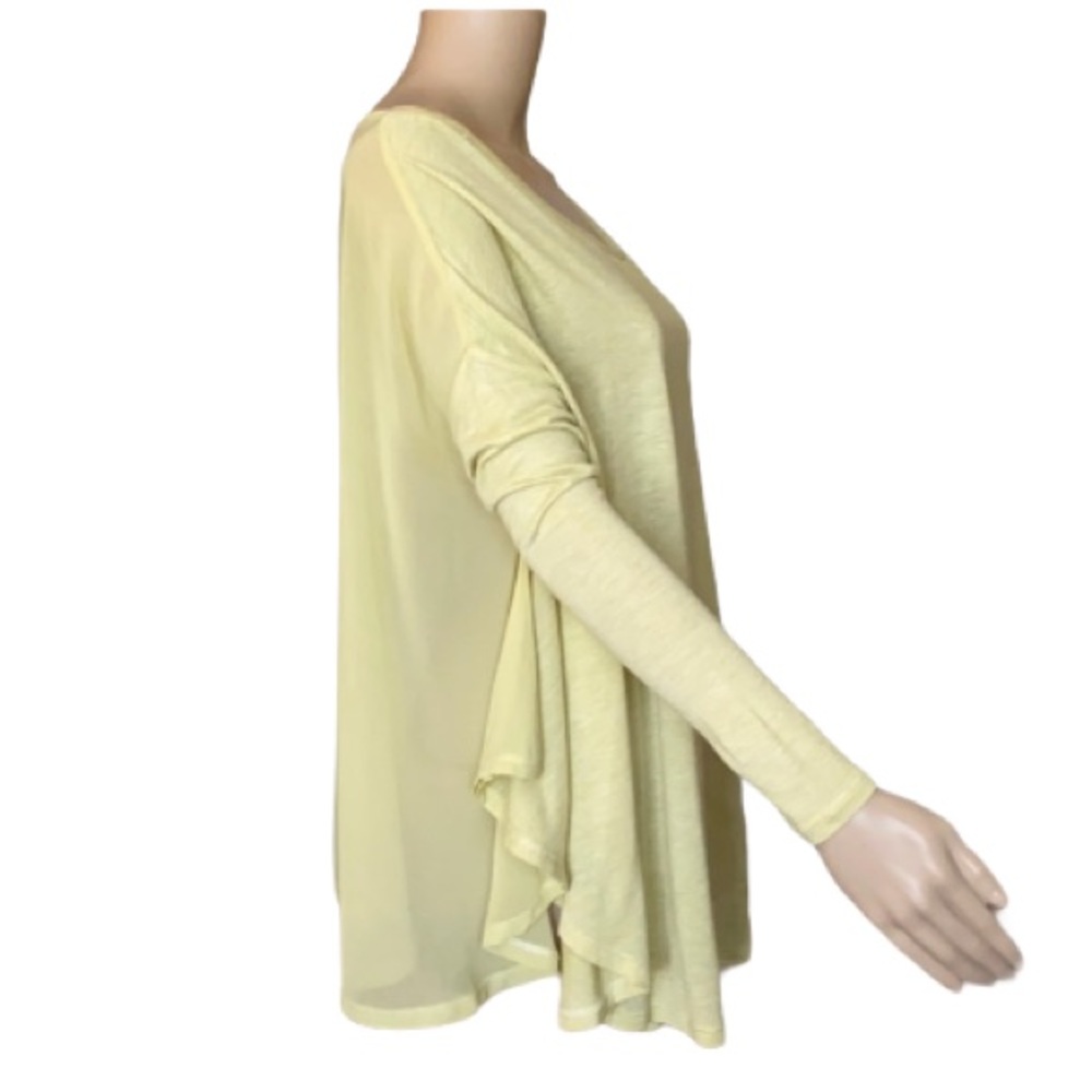 Deletta for Anthropologie Westerly Wind Swing Oversized Top with Sheer Back